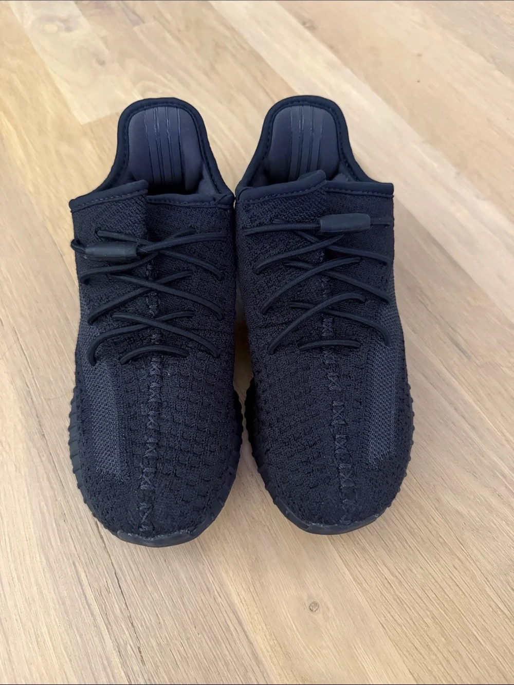 Yeezy Kids Triple Black Knit Sneakers